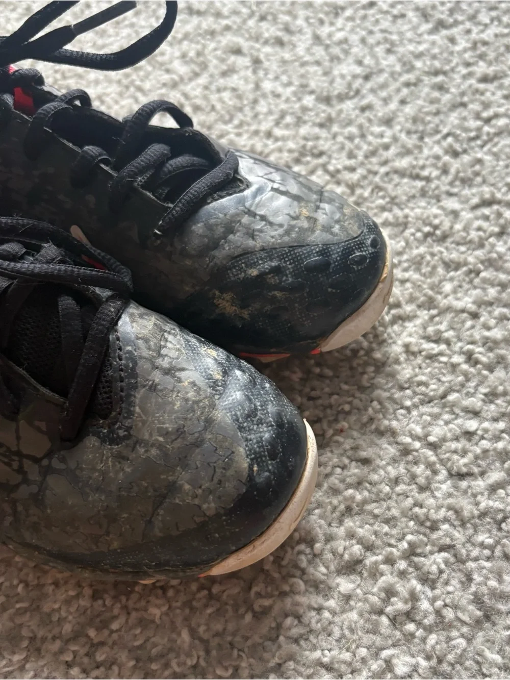 Nike Black Pink Red Neon Softball Cleats Sz 1.5 Youth Kids Shoes